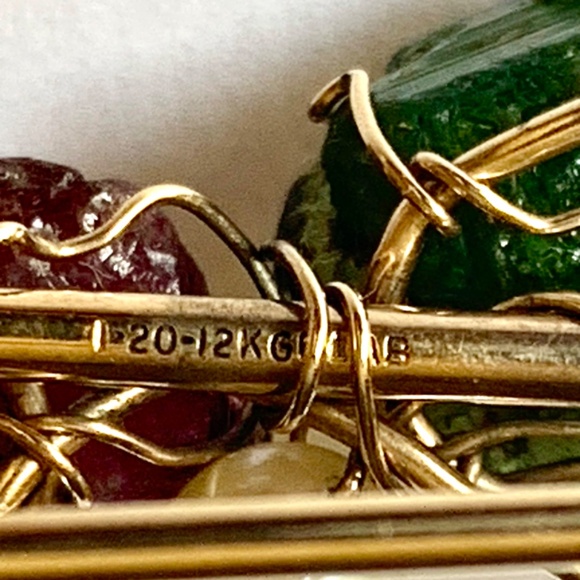 B.A.Ballou Natural Stones Earrings and Brooch Set Vntg Rare Find - Picture 7 of 8